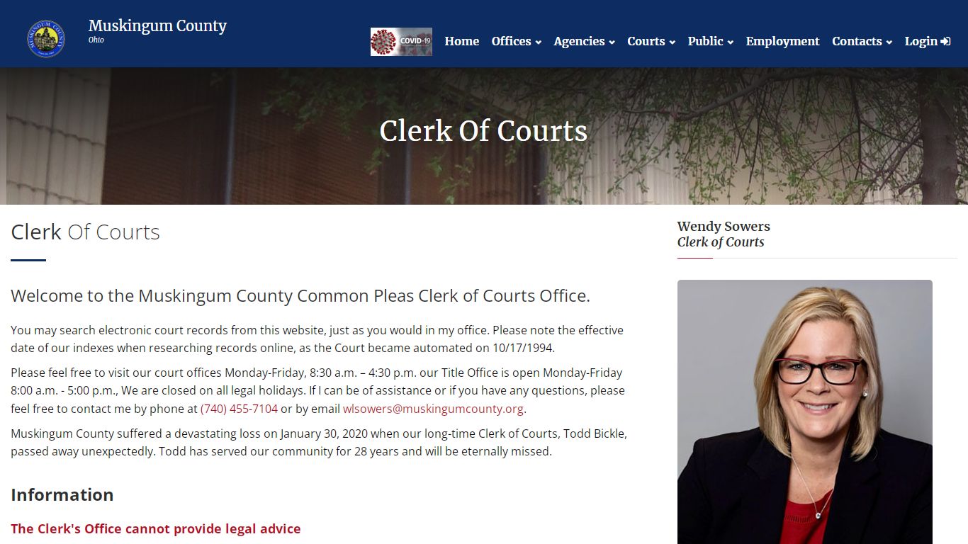 Muskingum County Clerk Of Courts - Common Pleas Court